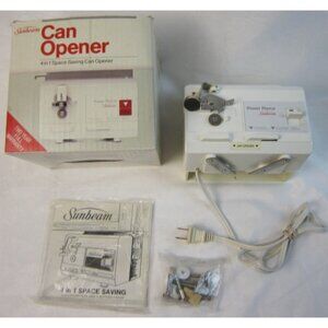 1984 Vintage Sunbeam Power Pierce CO45 Euro White Space Saver Can Opener